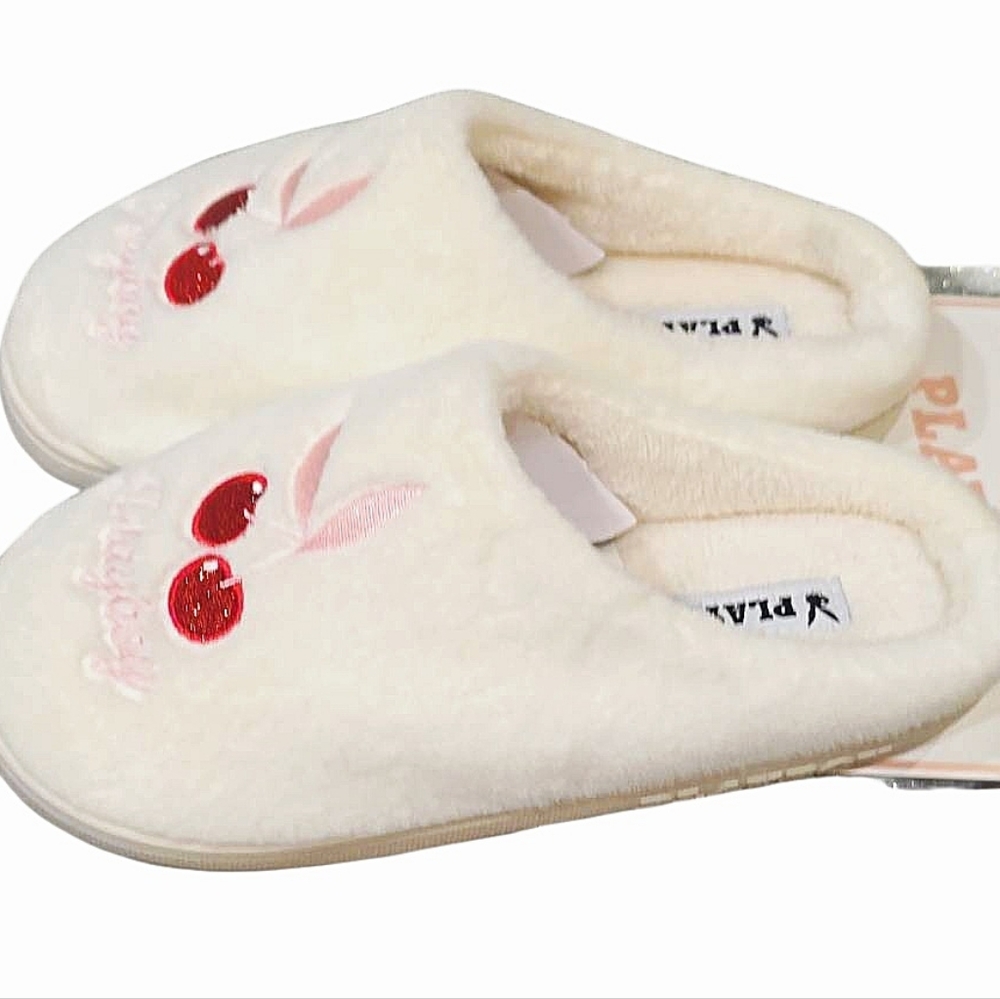 PLAYBOY Glitter Cherry Logo Memory Foam Indoor/Outdoor Slipperd